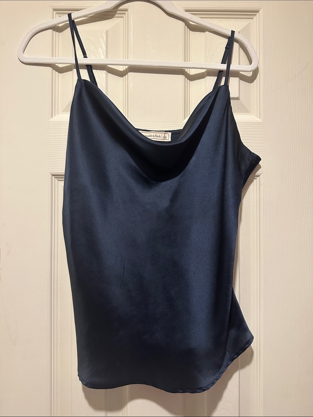 Abercrombie & Fitch Navy Satin Cowl Neck Camisole